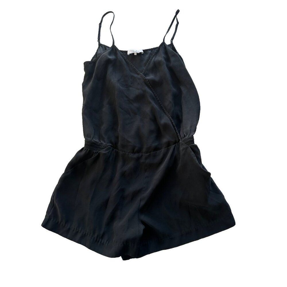 Parker Women's XS Black Silk Sleeveless Romper Shortalls